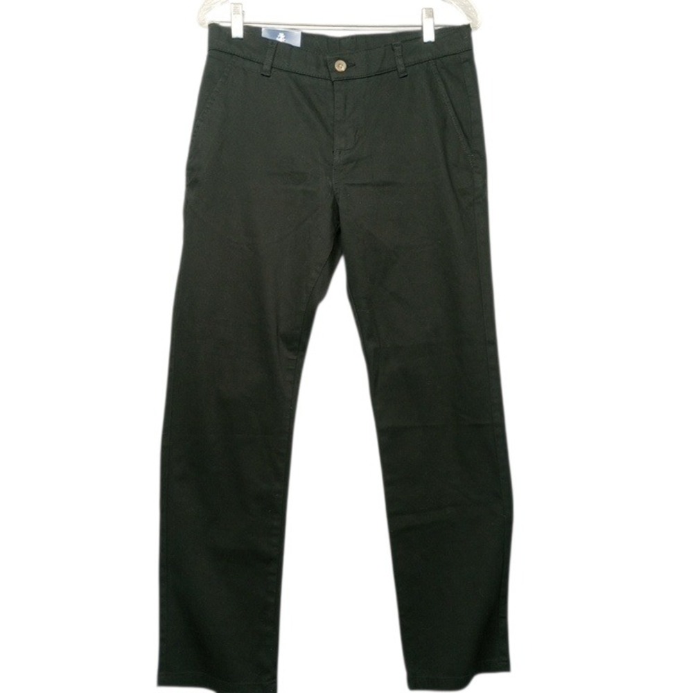 IZOD‎ Chino Flat Front Tough Cotton Stretch Pants Husky Size 14 Black Robusto